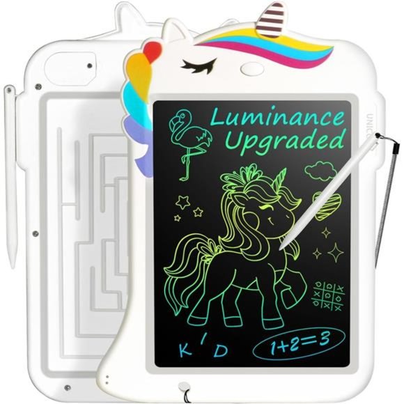 LCD Drawing Writing Tablet - Drawing Pad Doodle Board (White Unicorn) - Picture 1 of 7